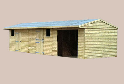 36' X 12' (10.9m x 3.6m) Shiplap Apex Field Shelter/Stable